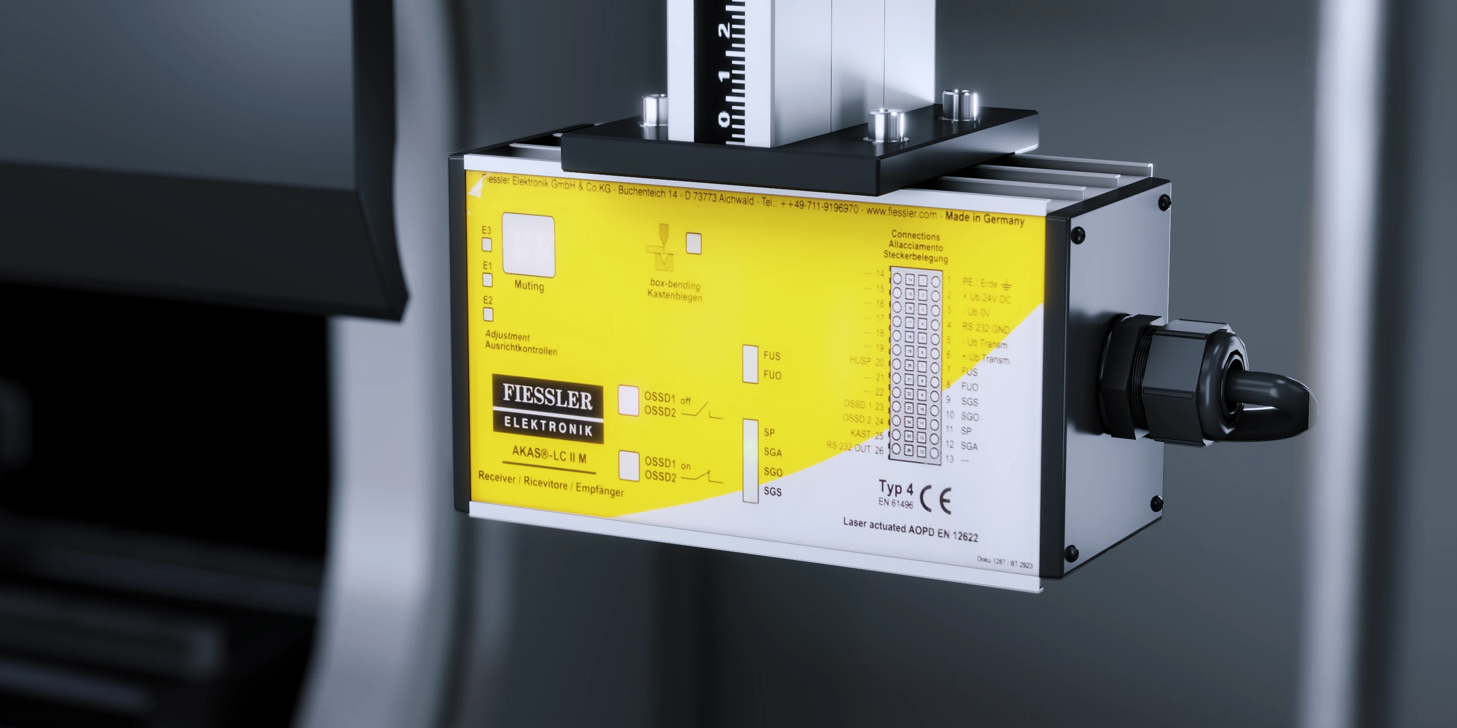 AKAS laser safety system on CNC press brake
